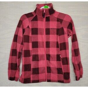 Columbia Women’s Size S Fleece Jacket Full Zip Pink Zip Pockets Outdoor Core